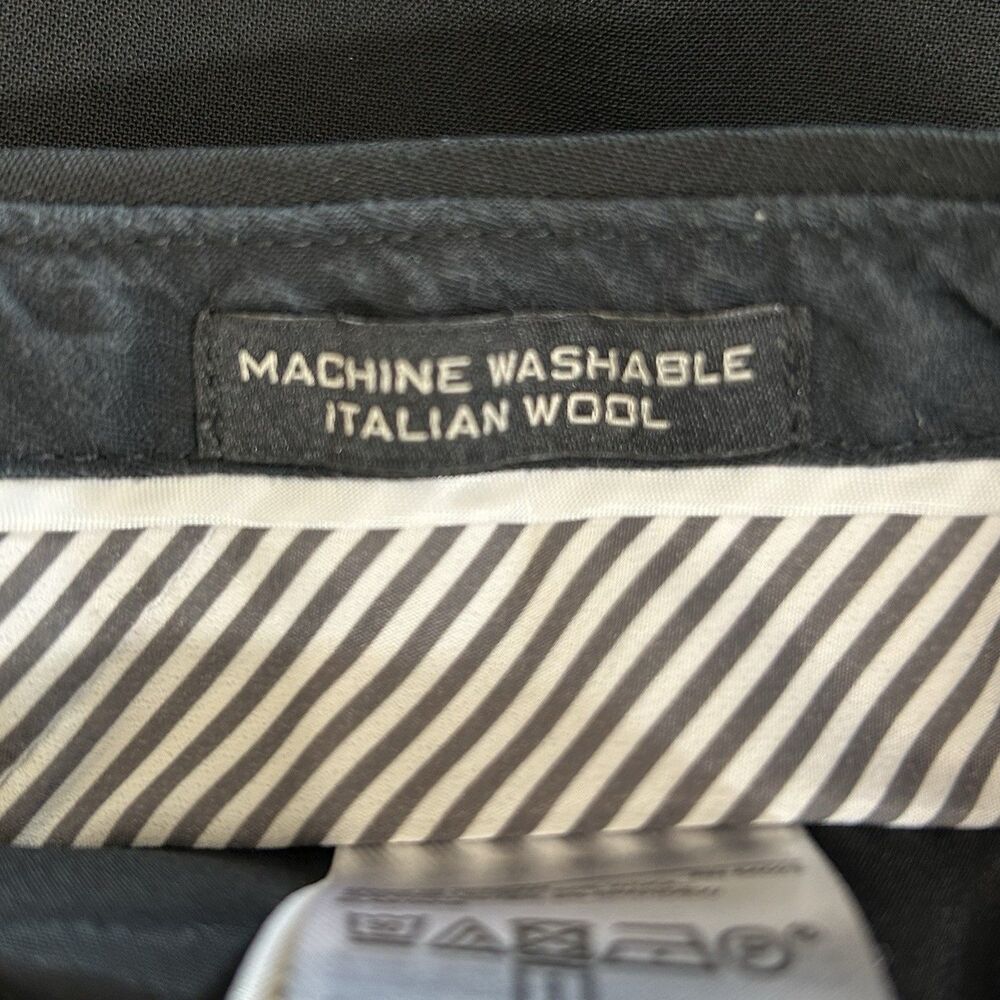 Banana Republic Ryan Fit Italian Wool Black Pants Size 12 Tall Mid Rise Straight - Picture 10 of 14
